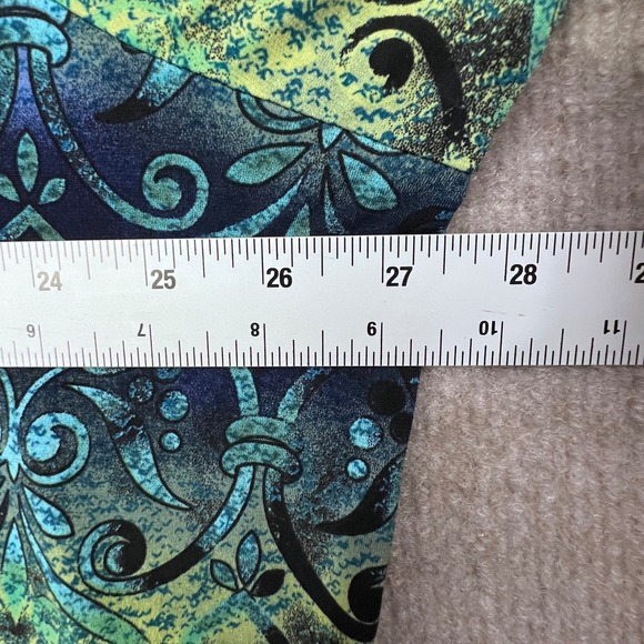 Allison Daley Top 2X Blue‎ Green Black Pattern Short Sleeve - Picture 5 of 6